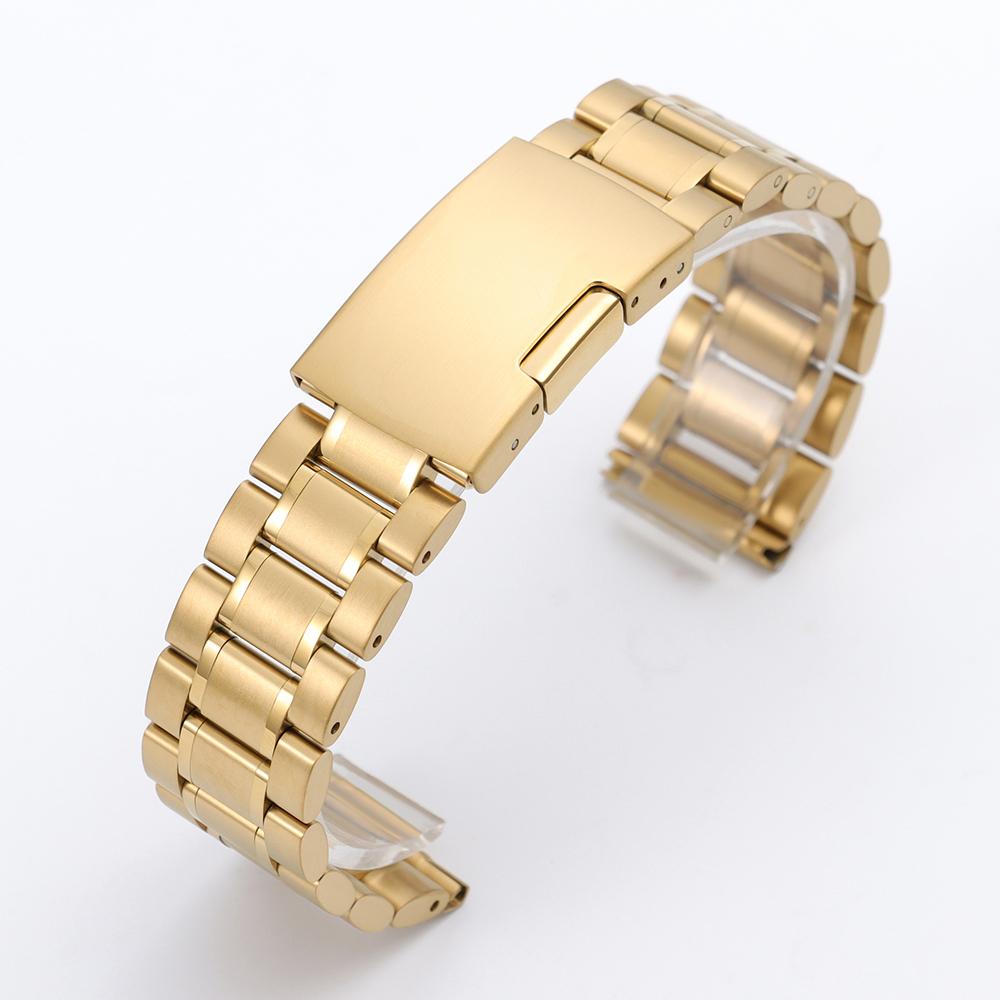 Stainless Steel Watch Strap 16mm 18mm 20mm 22mm 24mm Business Watch Band Metal Strap Men Women Replacement for Samsung for Seiko