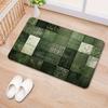 Vintage Green Plaid Floral Area Rug, Soft Non-Slip Machine Washable Floor Mat for Kitchen Laundry Room Hallway Home Decor