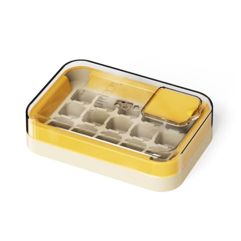 Silicone Ice Cubes Mold Large Capacity Reusablely Freezer Tray With Lid 15 Easy Removal Dishwasher Safe