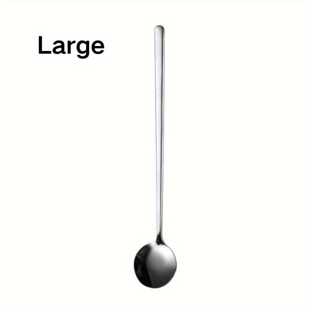 1pc 304 Stainless Steel Spoon, Household Coffee Spoon, Long Handle Stirring Spoon, Dessert Spoon, Thickened Bird's Nest Honey Spoon