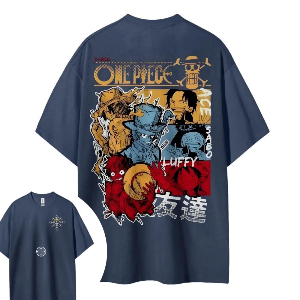 ONE PIECE Three Brothers Short Sleeve Mens and Womens Same Comfortable Short Sleeve Couples Casual Short Sleeve Popular Top