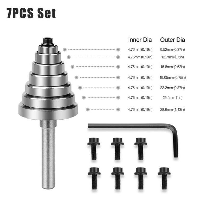 Bit de router Ghid pentru rulmenți cu bile montat în partea de sus Freză Set chei pentru rulmenți Set de accesorii rulmenți 4,76 mm 6,35 mm 12,7 mm