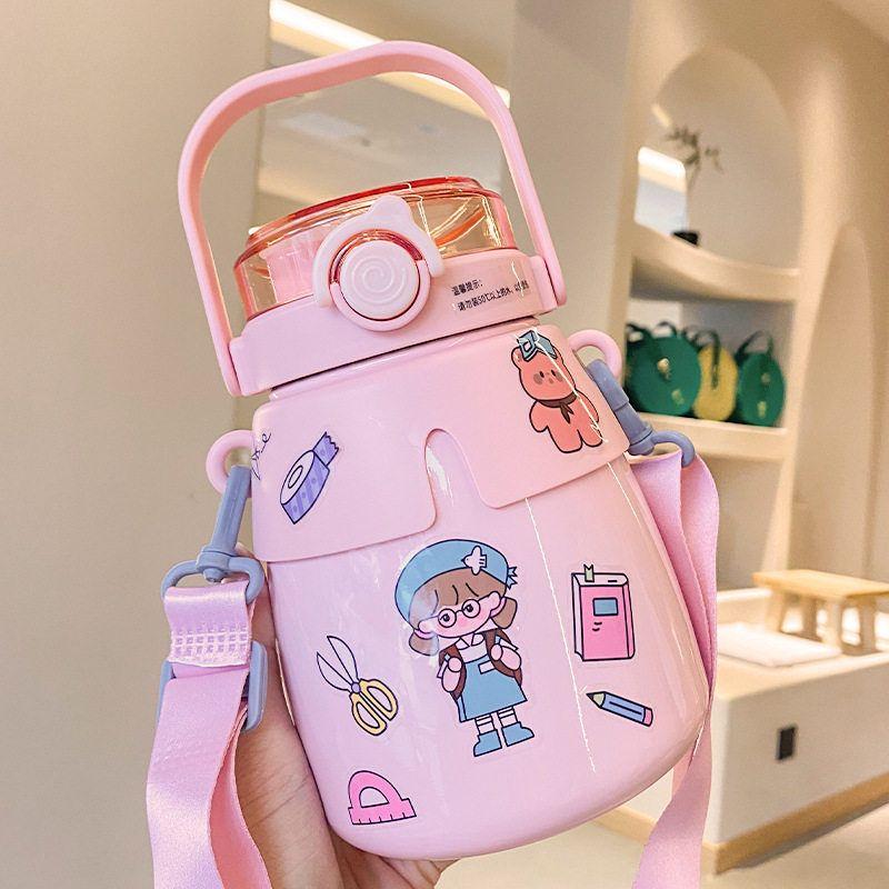 316L Large-Capacity Thermos Cup for Students, Cute and Creative Big Belly Cup, Popular Online Water Cup, Dual-Use Children's Cup