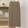Women's High-Waist Knitted Bodycon Midi Skirt with Slit - Autumn/Winter 2024