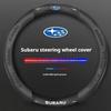 Pour Subaru Brz Wrx Xv Ascent Forester Outback Impreza Legacy Housse de Volant Ultra-fine Antidérapante en Cuir Fibre de Carbone