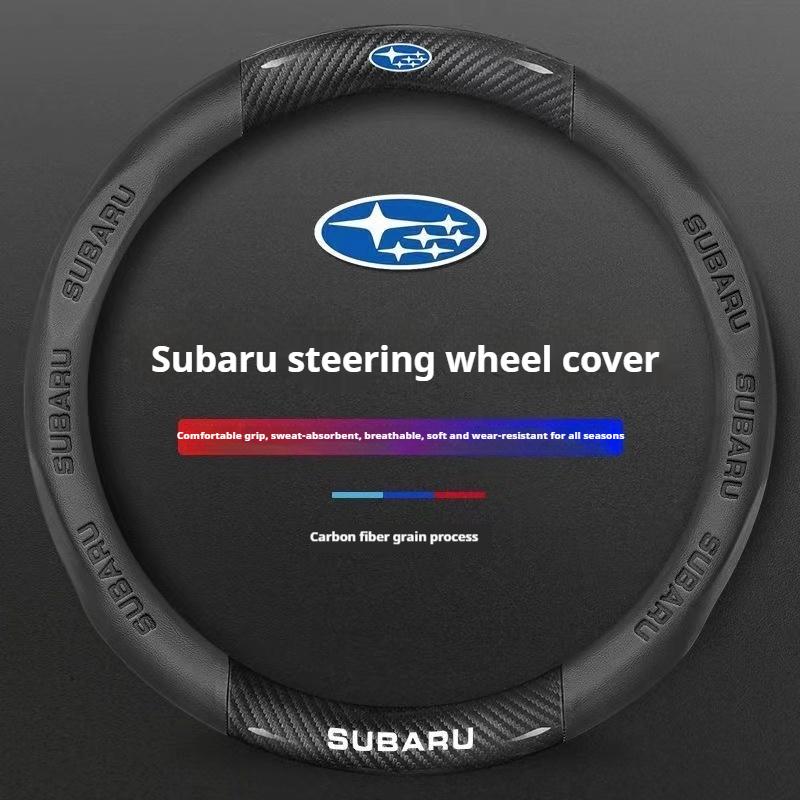 Pour Subaru Brz Wrx Xv Ascent Forester Outback Impreza Legacy Housse de Volant Ultra-fine Antidérapante en Cuir Fibre de Carbone