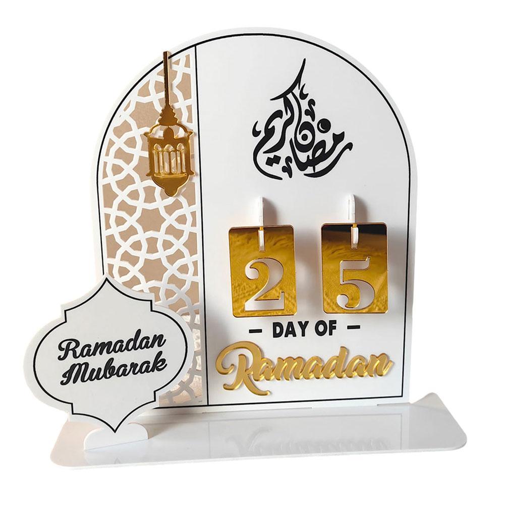 

Acrylic Ramadan Countdown Calendar Eid Mubarak Advent Desk Calendar Muslim Festival Reminder Home Decor Islam Party Supplies