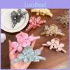 Stunning Large Floral Design Hair Clip With Sparkling Rhinestones In Various Colors