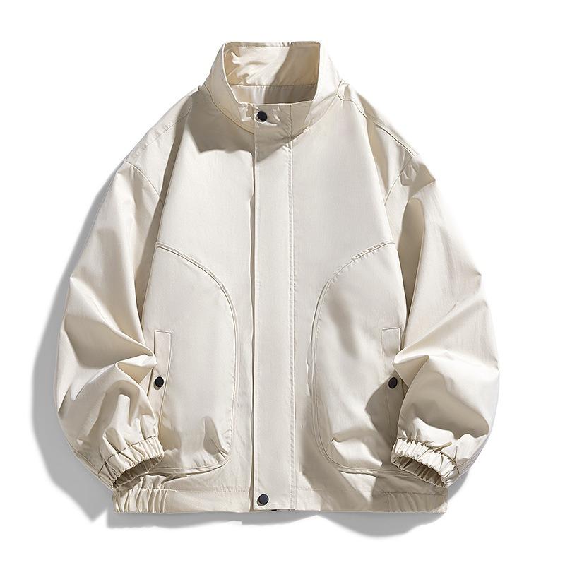 Men's Spring and Autumn Stand-up Collar Jacket Jacket Men's Casual Loose Korean Version of Trendy Workwear Versatile Fashion Men's Top