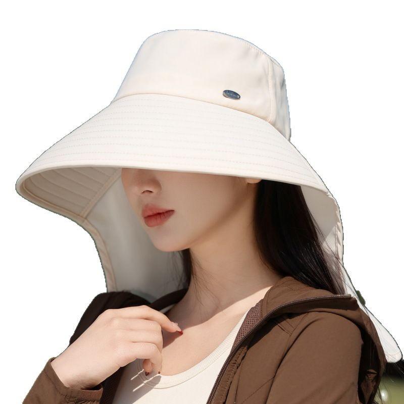 Sun Hat Women'S Ice Silk Eaves Shawl Shade Sunscreen Hat Neck Face Hat Outdoor Uv Protection Hat