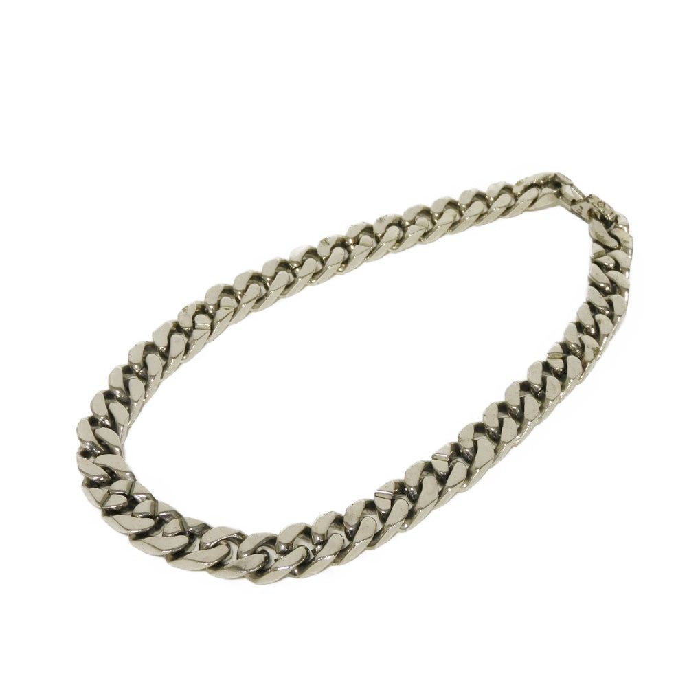 Used 12564 Collier LV Chain Links M69987 7984 LV Logo Flower Curb Chain Monogram Metal Silver Men's from Japan AUTHENTIC