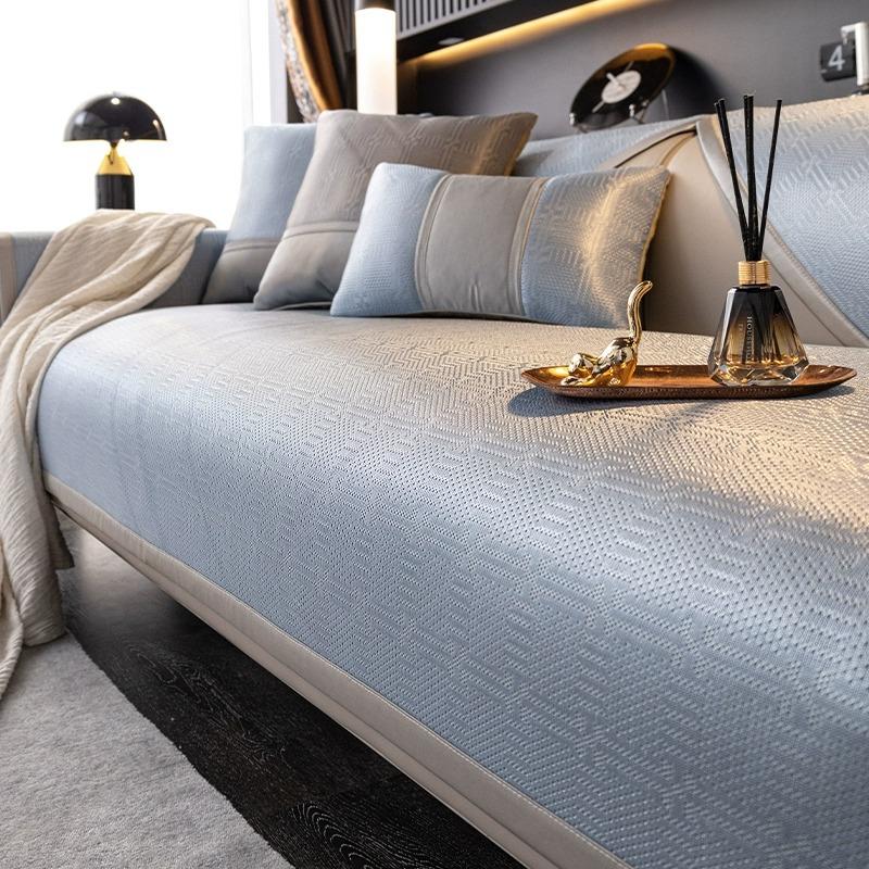 

Ice Silk Sofa Cushion, Simple And Modern High-End Non-Slip Leather, Sofa Cover Leather, Light Luxury Summer Mat Cushion 70*70cm