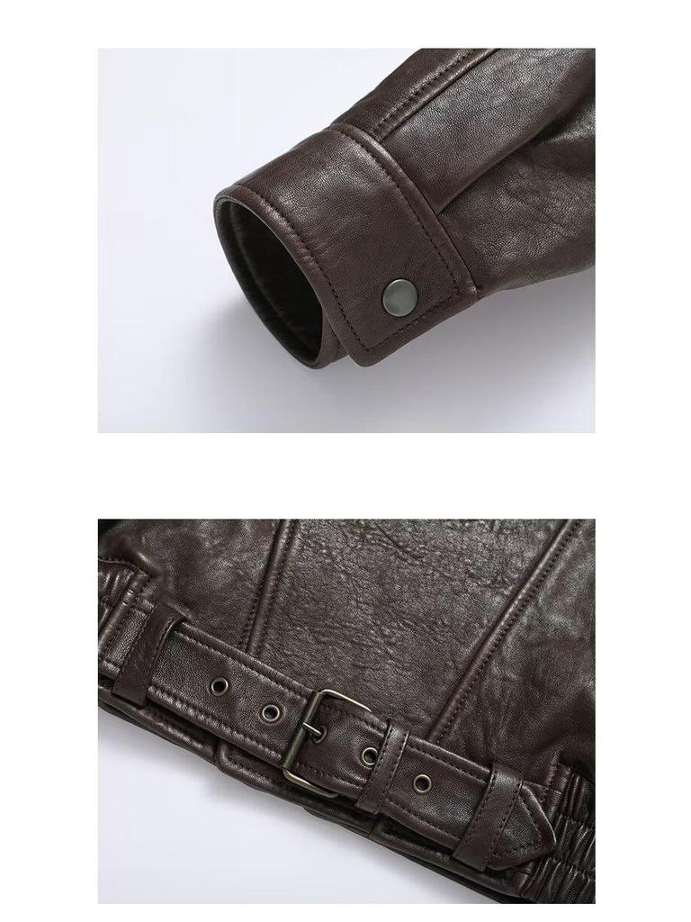 Herren Retro PU Leder Motorradjacke: Strapazierfähiger, trendiger Herbststil, lässig cooler Mantel.