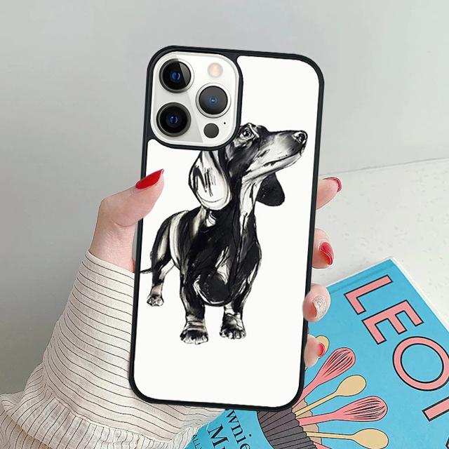 Cute cartoon Dachshund dog phone Case Cover For iPhone 17 Air 16 15 14 Plus apple 16 11 12 13 Pro Max coque