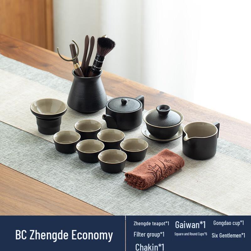 Japanese Style Black Pottery Kung Fu Tea Set