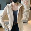 Women's Fall Fleece-Lined Casual Long-Sleeve Hooded Zipper Sweatshirt Cardigan