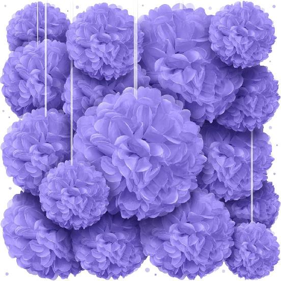 Tissue Paper Pom Poms - Large Tissue Paper Flowers for Fiesta Parties, Baby Shower Decorations, Flower Birthday Decorations and More - Colorful Party