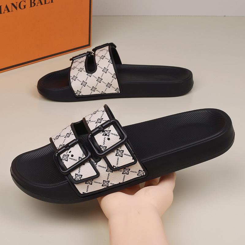 New slippers retro premium sense adjustable one-word drag comfortable soft bottom couple beach sandals