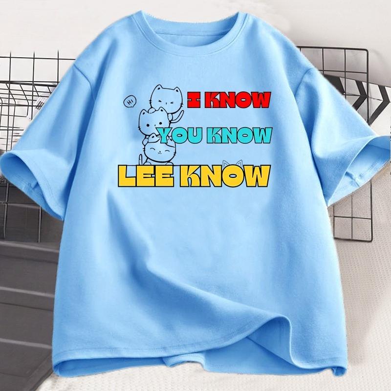 I Know You Know Lee Know T Shirt Trendy Cotton Short Sleeve Summer Tshirt Korean Fashion Popular Clothes Casual Round Neck Top