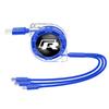 hijk1 3 In 1 Retractable Data USB Cable Charger Fast Wire Charging Cable For VW Golf Tiguan T-Roc Polo Passat ID.4 T-Cross ID.3 Taigo