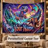 Dinosaur (81) Theme Personalized Tapestry Custom Name Text Wall Hanging Tapestry Home Background Decoration