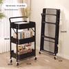 Carrinho de Armazenamento de Cozinha Dobrável de 2 Níveis Yingbai