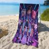 3D K-pop Chibi Idol Girl Group Beach Towel Microfiber Soft Quick Dry Gym Sports Towel Bath Towel for Bathroom Swimming Outdoor
