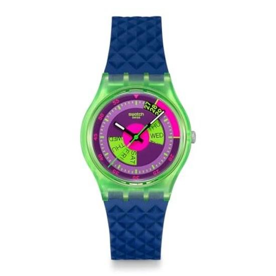 Swatch wristwatch GENT BIOSOURCED NEON SKYCHART SO28G704 unisex adult blue