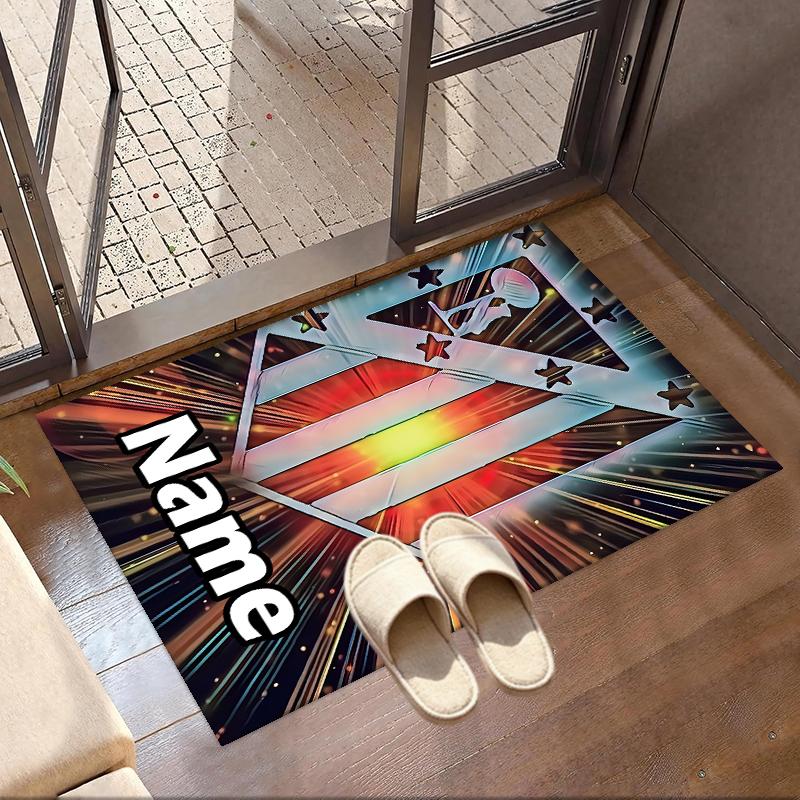 Custom Name Personalized Atletico Madrid Print Carpet, Versatile Home Decor Rug, for Playroom, Apartment, Balcony, Entryway, Hallway Gift
