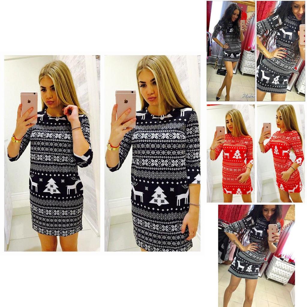 Luxurious Women Long Sleeve Knitted Sweater Sweatshirt Pullover Mini Jumper Dress