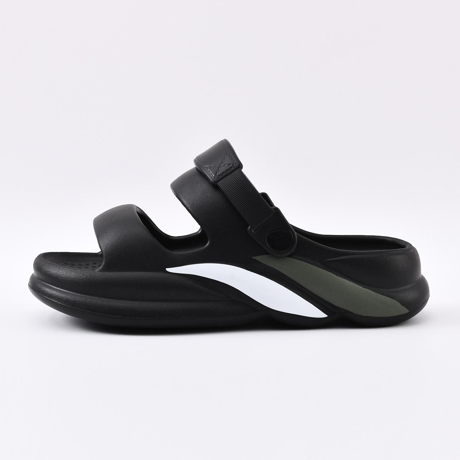 

EVA non-smelly feet breathable sandals slippers men s summer seaside outer wear home thickened soft bottom cool slippers men 36-37 чорний