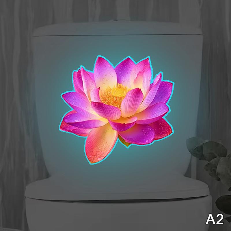 Glow-In-The-Dark Toilet Stickers Self-Adhesive Removable Suitable For Decoration On Toilets, Bathrooms, Windows And Walls