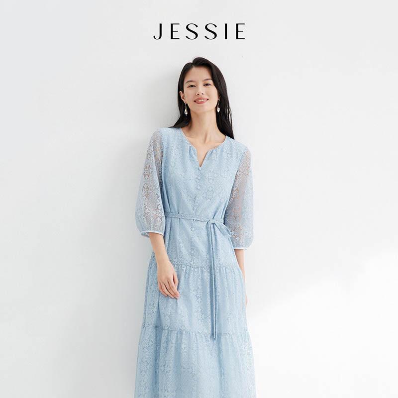

JESSIE Elegant Lace Midi Dress M