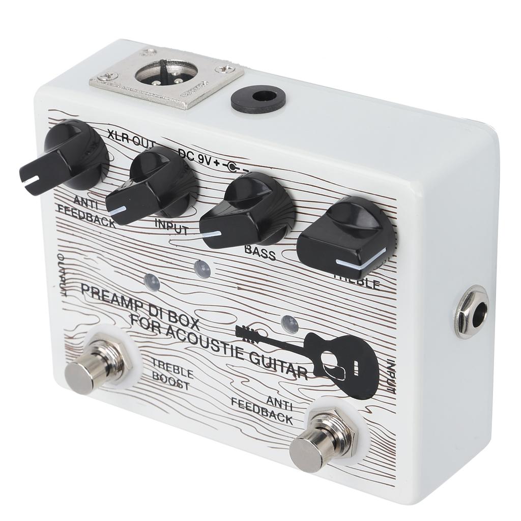 Pedal Electric Preamp for Guitars Portable with LED Indicator Aluminium Alloy Instrument Equipment