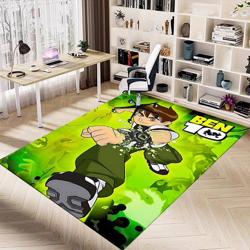 1pc Ben Ultimate Alien Carpet for Playroom Bedroom Living Room Sofa Home Decor,kids Game Area Rug Non-slip Floor Mat Y730148
