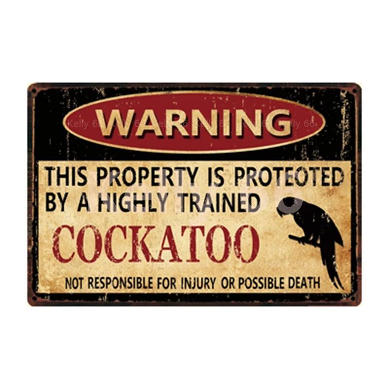 [ Kelly66 ] Warning Koala Rabbit Snake Chickens Elephant Bear Metal Sign Home Decor Bar Wall Art Painting 20*30 CM Size Dy151