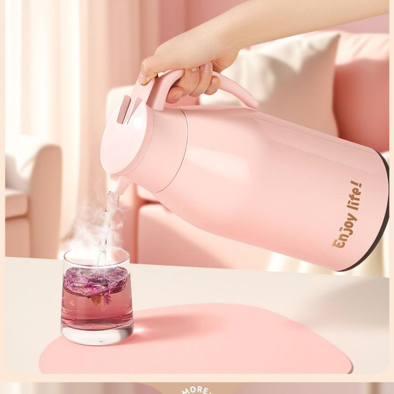 2025 Model Large Capacity 72-Hour Insulated Thermos with Glass Liner Rose Gold 1.3L (48-Hour Long-Lasting Insulation)