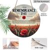 2D Flat Aluminum Memorial Day-Themed Wall Decor Red Poppy and Sheaf of Wheat Design Commemorative Gift 7.87 Inches X 7.87 Inches Suitable for Cafes