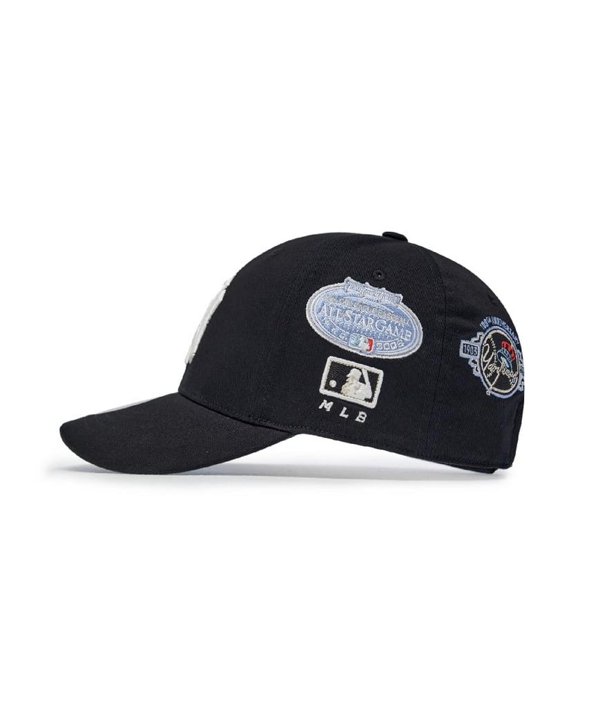 Emelbi Signature All-Over Patch Structure Ball Cap Ny (Black)