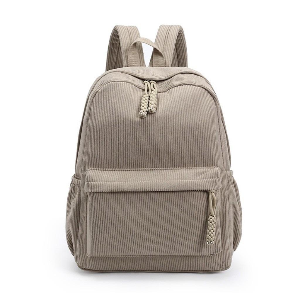 Large Capacity Corduroy Backpack Lightweight Students Daypack Students School Bag Travel