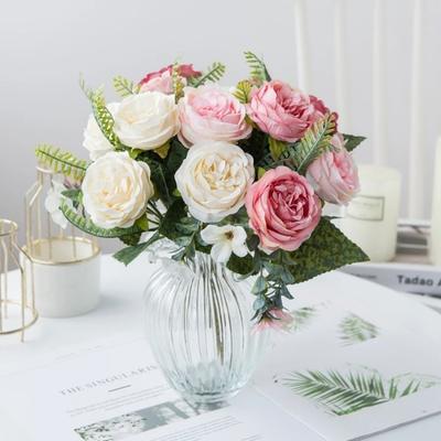 5-köpfiger künstlicher Pfingstrosenblüten-DIY-Tischdekoration Simulationsblumen-Strauß-Arrangement Gefälschte Pfingstrose Seidenblume