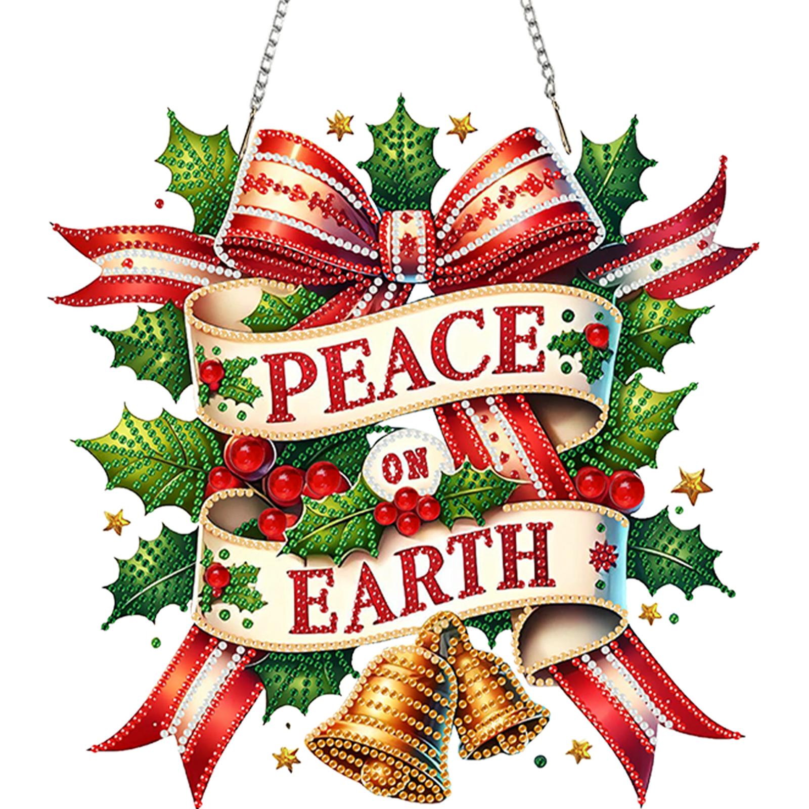 

Christmas Theme 2D Flat DIY Hanging Diamond Art Kits Special Shape Diamond Art Pendant Diamond Painting Set Wall Door Decoration