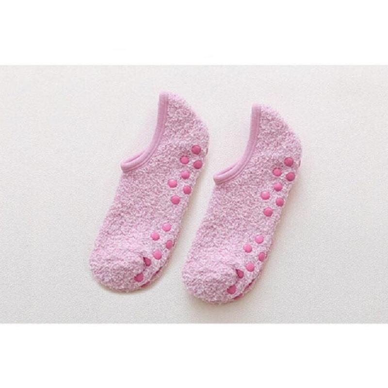 

Зимние дышащие нескользящие флисовые напольные носки светло-розовый