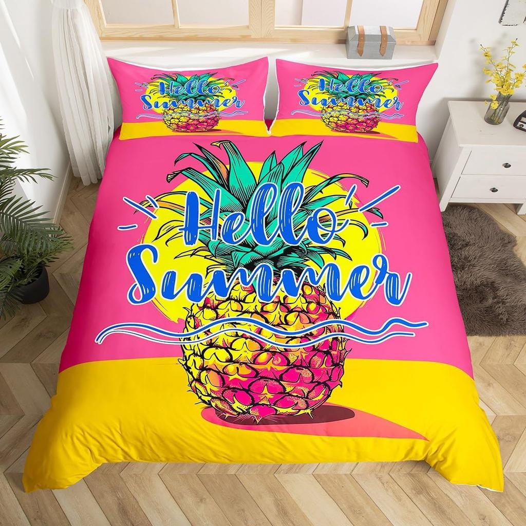 Funda Nórdica de Dibujos Animados Naranja Juego de Ropa de Cama de Naranjas Frescas Para Niños Niñas Funda de Edredón de Frutas Cítricas Dibujo Animado Tamaño Completo Queen