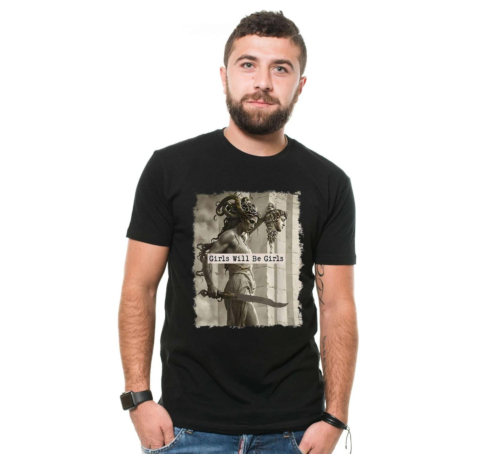 Girls Will Be Girls Shirt, Medusa with the Head of Perseus Tee, Feminist Shirt 4XL