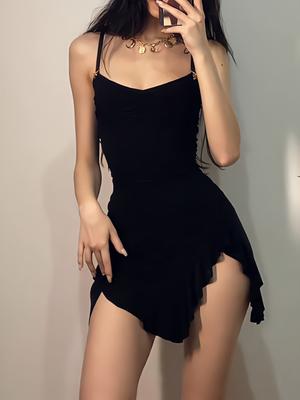 Summer New Women Dresses V-Neck Strap A-LINE Dresses Sexy Solid Sleeveless Slim Party Elegant Lady Mini Dresses