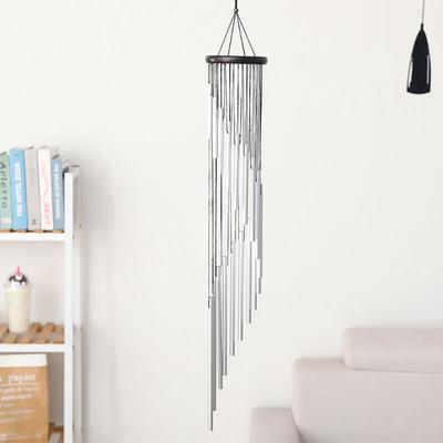 18-Bar Classic Rotating Wind Chime Solid Wood Aluminum Alloy Tubes for Home Balcony Bacyard