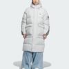 Adidas Originals FW25 Long Down Jacket Three Stripes Duck Down Warm Loose Fit Hooded Long Down Coat Unisex Outerwear KC2566
