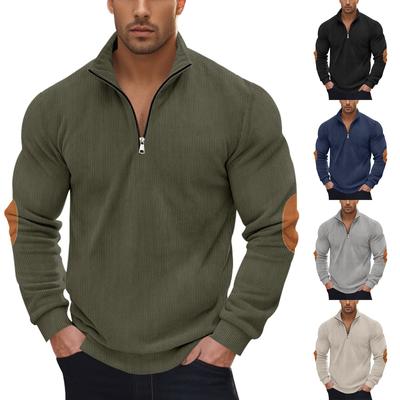 Pánská mikina volné jednobarevné venkovní teplé prodyšné tričko