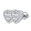 Orecchini a forma di cuore con moissanite in argento sterling 925 e piccoli orecchini a forma di cuore in platino